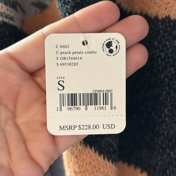 Free People Peach Petals Combo Knit Cardigan - Size Small - NWT Retail $228 - Picture 3 of 3